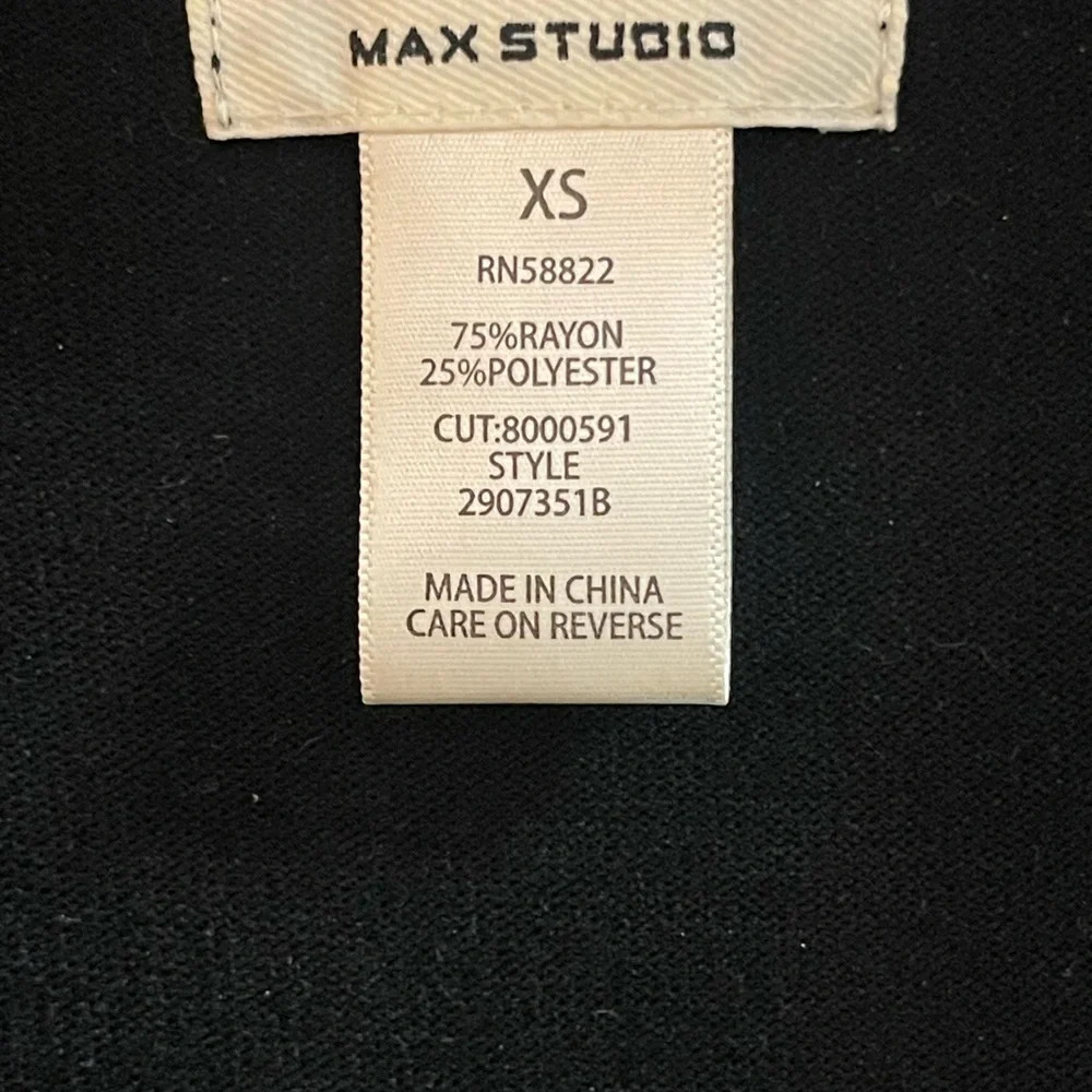 Max Studio Women's Sweater winter midi Dress Black/ beige 3/4 Sleeves Sz XS - Picture 3 of 6